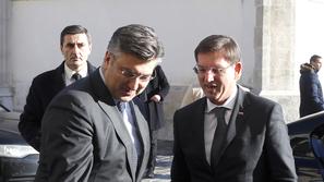 Miro Cerar in Andrej Plenković v Zagrebu