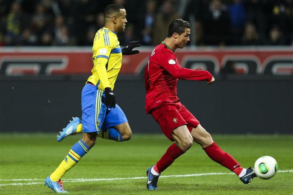 Ronaldo Švedska Portugalska kvalifikacije Stockholm Solna