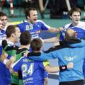 sport 21.01.13. rokomet, Slovenia's players celebrate their victory against Egyp