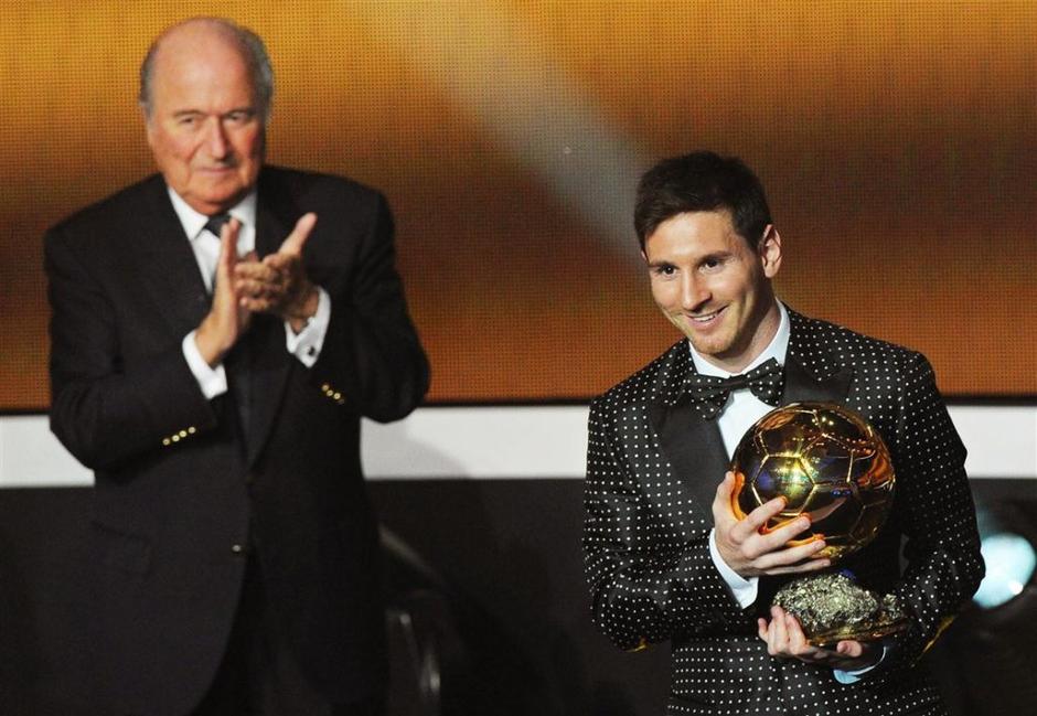 Messi Blatter podelitev zlata žoga Zürich nagrada prireditev FIFA | Avtor: EPA