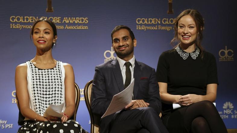 zlati globusi Zoe Saldana, Aziz Ansari Olivia Wilde