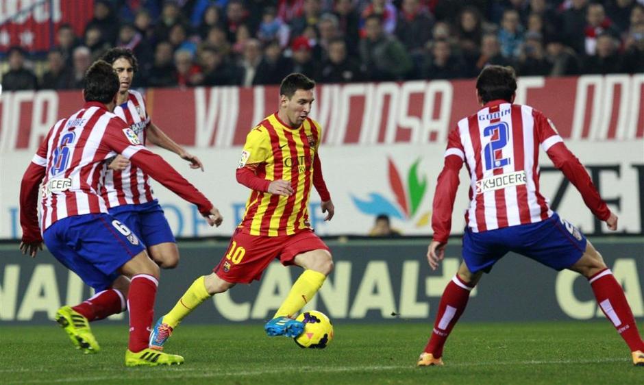 Messi Tiago Koke Godin Atletico Madrid Barcelona Liga BBVA Španija prvenstvo | Avtor: EPA