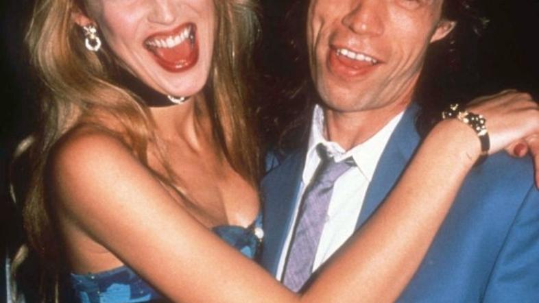 Mick Jagger in Jerry Hall.