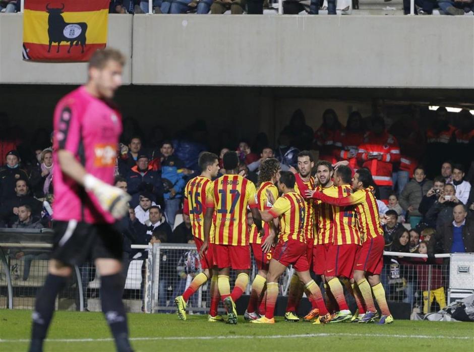 Pedro Fabregas Bartra Busquets Cartagena Barcelona Copa del Rey Španija pokal | Avtor: EPA