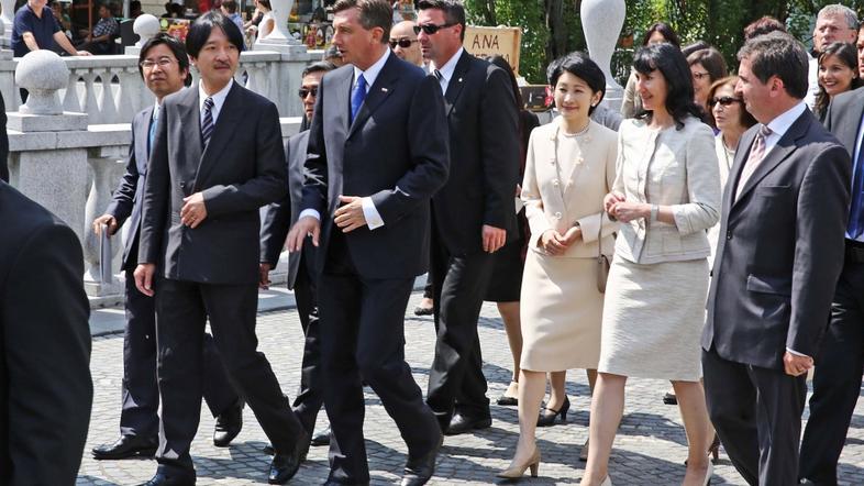 Slovenija 27.06.2013, japonski princ in princesa v spremstvu predsednika Boruta 