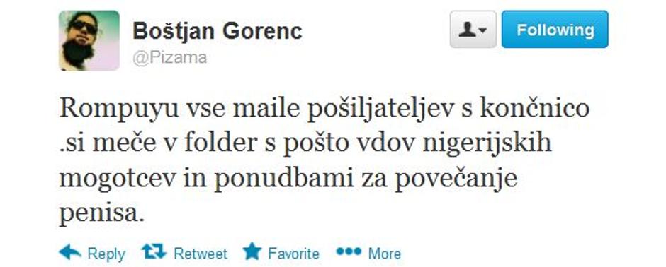 Tvit Boštjana Gorenca | Avtor: Reševalni pas/Twitter