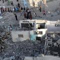 Porušena hiša v Gazi