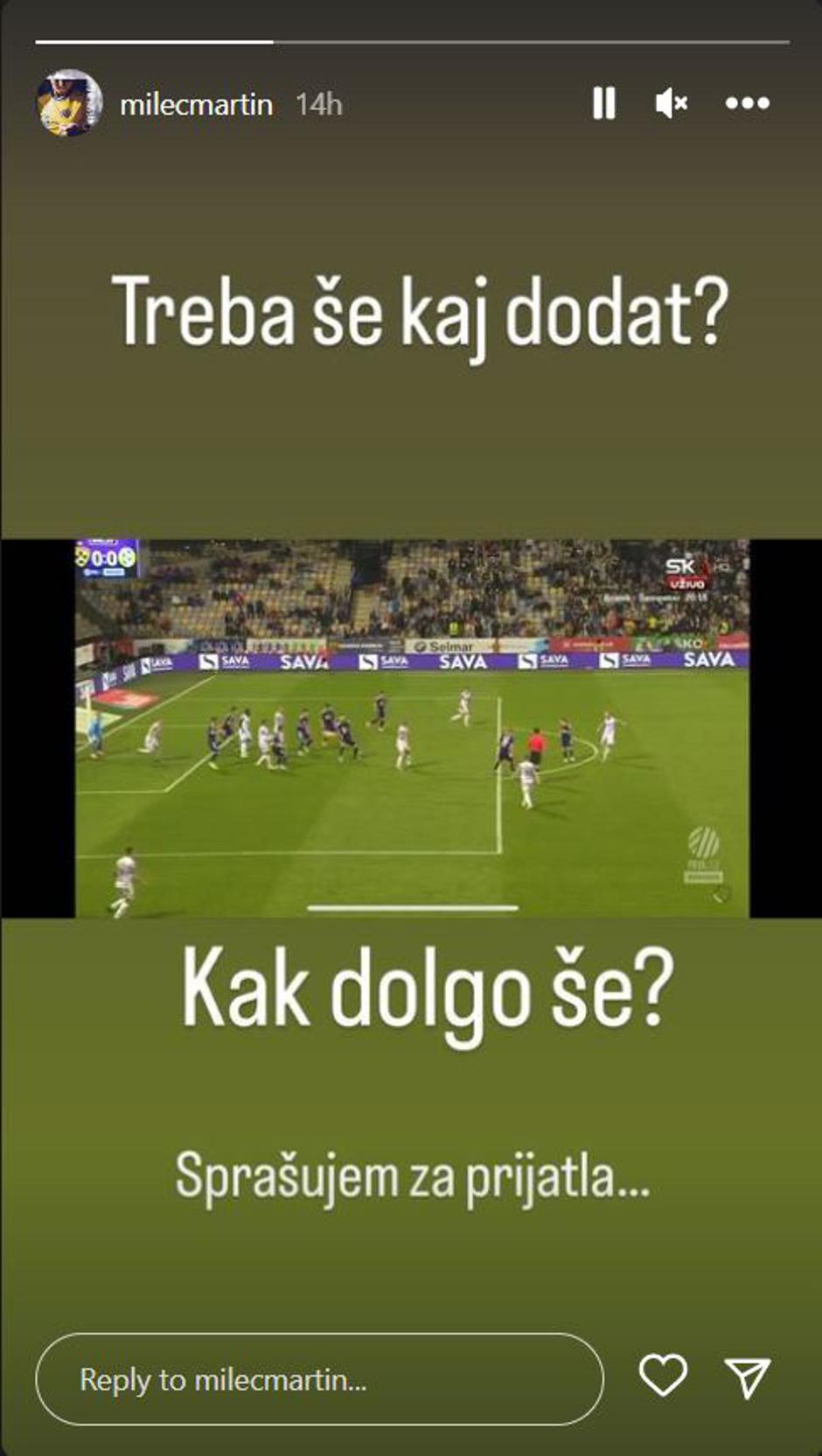 NK Maribor : NK Koper | Avtor: Instagram/Martin Milec
