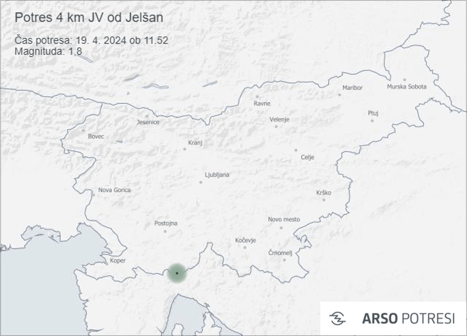 Potres pri Jelšanah | Avtor: Arso