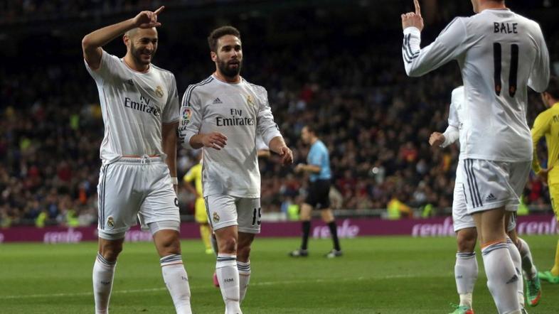 Bale Benzema Carvajal Real Madrid Villarreal Liga BBVA Španija prvenstvo gesta