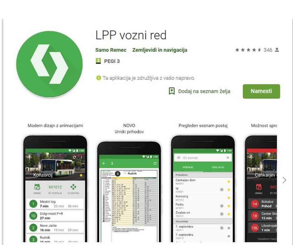 LPP vozni red | Avtor: Google Play