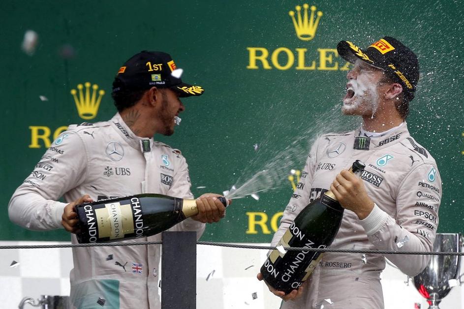 Lewis Hamilton Nico Rosberg VN Brazilije 
