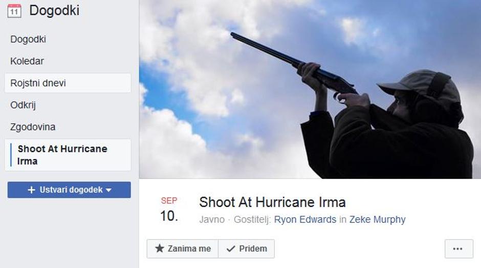 FB dogodek - streljanje v Irmo | Avtor: Facebook