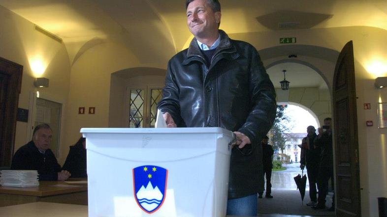 Borut Pahor na volišču