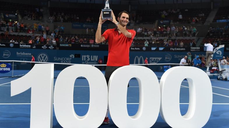 Roger Federer Brisbane 1000. zmaga
