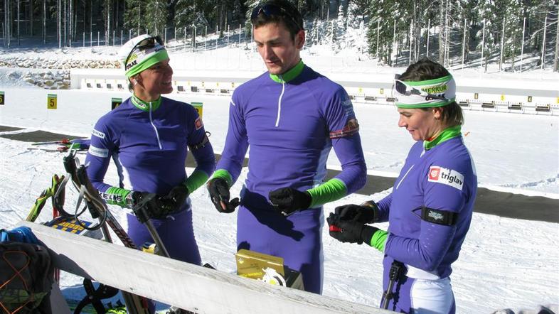 Gregorinova, Fak in Malijeva so del osemčlanske ekipe. (Foto: Slovenia Biathlon 