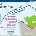 Črta kaže, do kod je slovenska policija nadzirala Piranski zaliv. Po neuradnih i