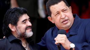 Maradona je v enem redkih javnih nastopov po SP obiskal predsednika Venezuele Hu