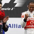 Hamilton in Webber sta se oddaljila Vettlu, Buttnu in Alonsu. (Foto: Reuters)