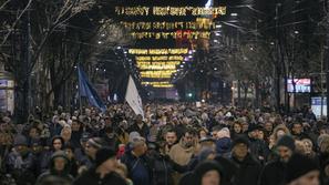 protest opozicije v Beogradu