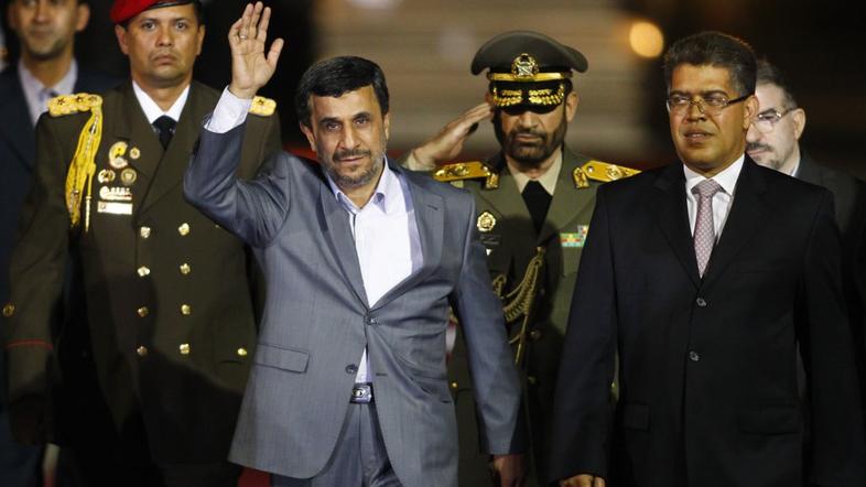 Iranski predsednik Ahmadinedžad in venezuelski podpredsednik Jaua. 9. 1. 2012.