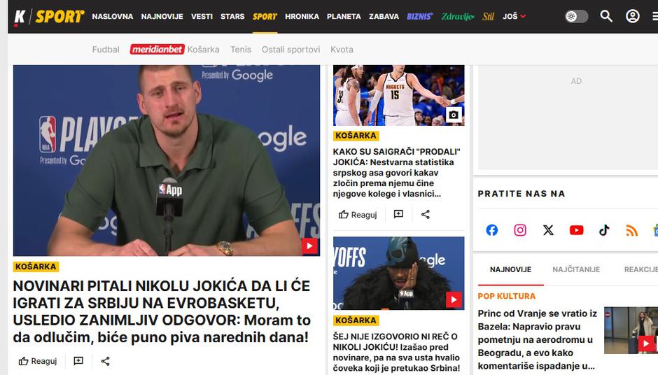 jokić | Avtor: zajem zaslona