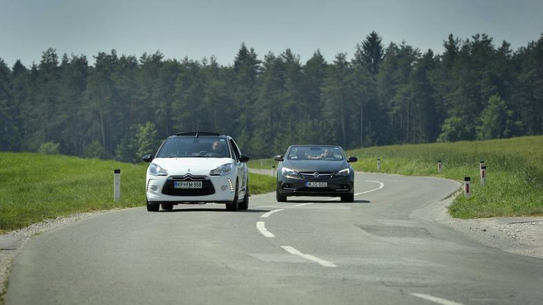 Opel cascada in citroën DS3 cabrio
