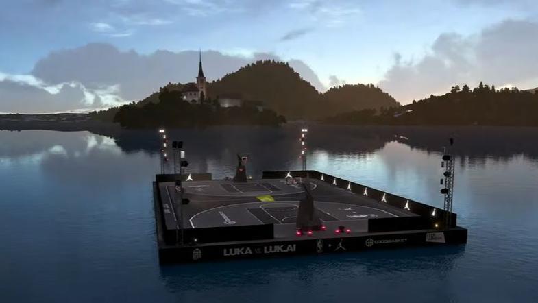 Plavajoče igrišče na Blejskem jezeru