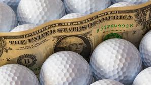 golf žogica bankovec denar dolar
