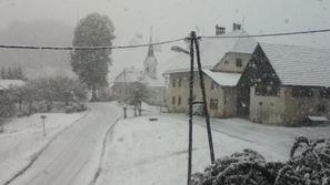 Slovenijo pobelil sneg.