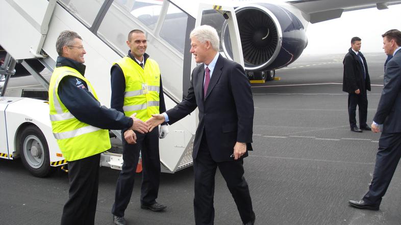 Bill Clinton si je tik pred odhodom vzel čas tudi za krajši pogovor z Marjanom T