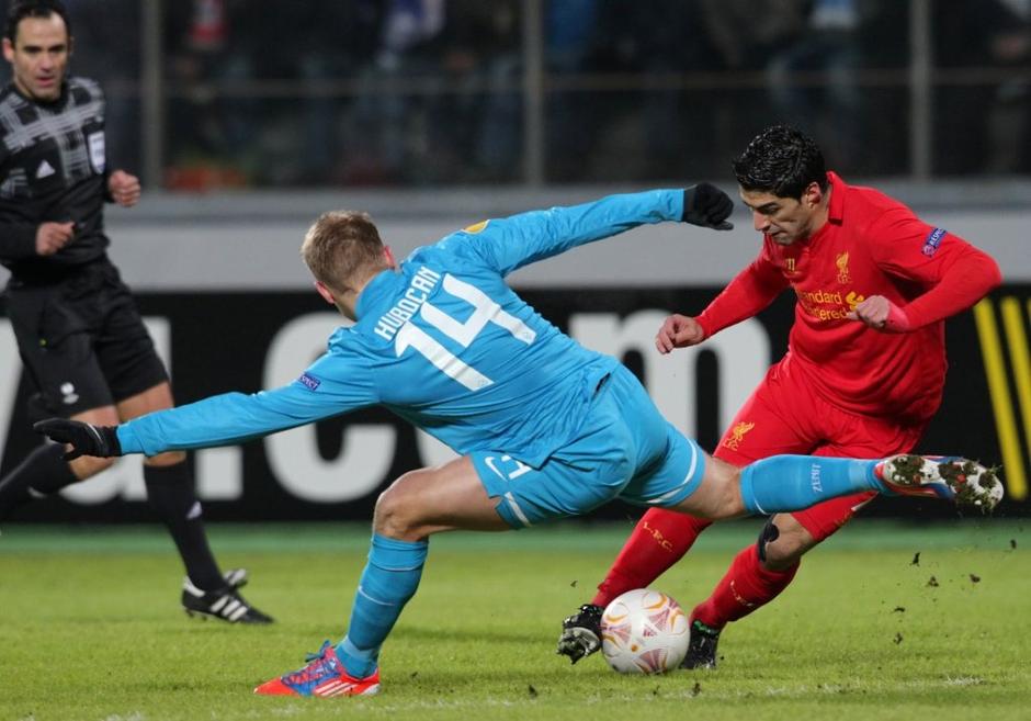 Suarez Hubočan Zenit Sankt Peterburg Liverpool Evropska liga šestnajstina finala | Avtor: EPA