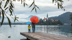 Bled dež Blejsko jezero