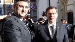 Miro Cerar in Andrej Plenković v Zagrebu