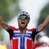 Thor Hushovd se veseli etapne zmage na slovitem Touru. (Foto: Reuters)