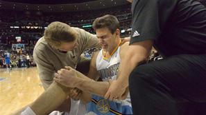 Gallinari Denver Nuggets Dallas Mavericks NBA poškodba koleno