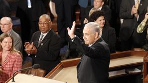 Netanjahuju so člani kongresa stoje ploskali. (Foto: Reuters)