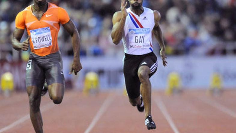 Asafa Powell je sicer dobro startal, a je Tyson Gay odlično odtekel zadnje metre