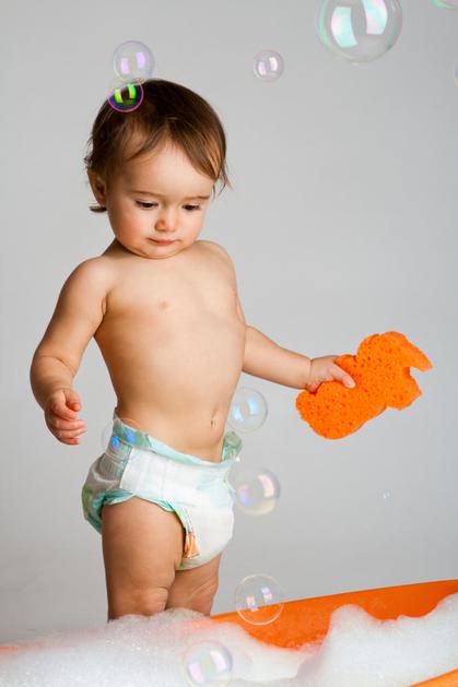 dojenček, otok, plenice, kopanje