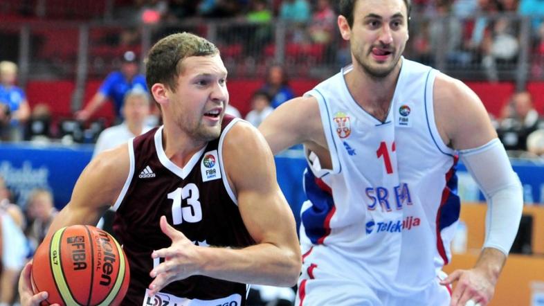 Krstić Strelnieks Srbija Latvija EuroBasket Jesenice Podmežakla