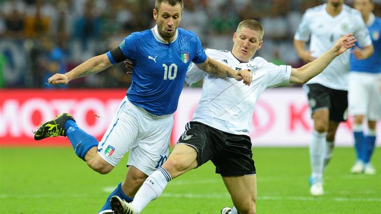Cassano Schweinsteiger Nemčija Italija polfinale Varšava Euro 2012