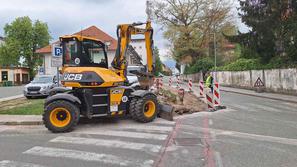 Gradbena dela v križišču Stritarjeve in Gregorčičeve ulice v Kranju