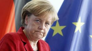 razno 28.08.13. Angela Merkel, German Chancellor Angela Merkel stands in front o