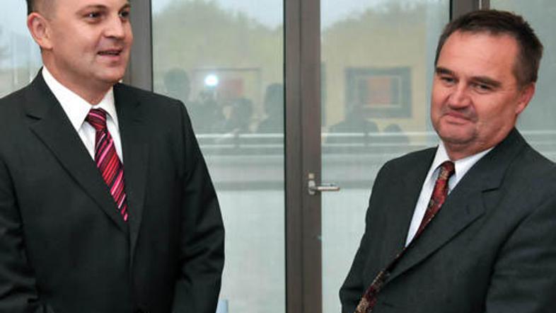 Podpredsednik uprave Telekoma Dušan Mitič (levo) bo na čelu Uniona Olimpije zame