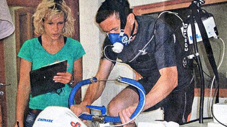 Davo Karničar during the test of maximum aerobic endurance