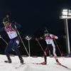 Bjoerndalen Landertinger biatlon zasledovanje Laura Soči 2014 olimpijske igre