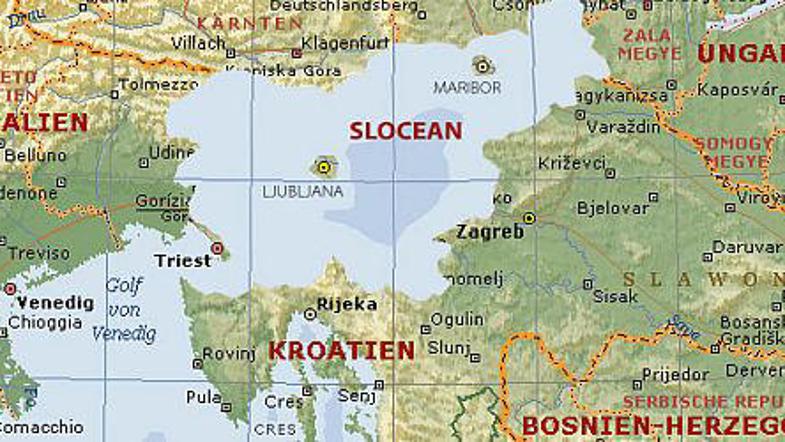 Zanimivo karto so hrvaški izseljenci poimenovali: "Evo vam more, jeb... vas more