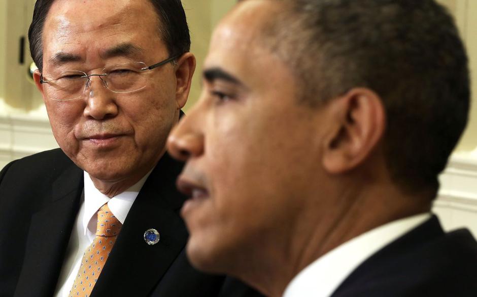 barack obama ban ki moon bela hiša | Avtor: EPA