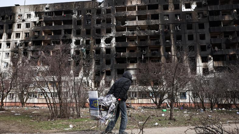 Mauriopol, ruševine, vojna v Ukrajini
