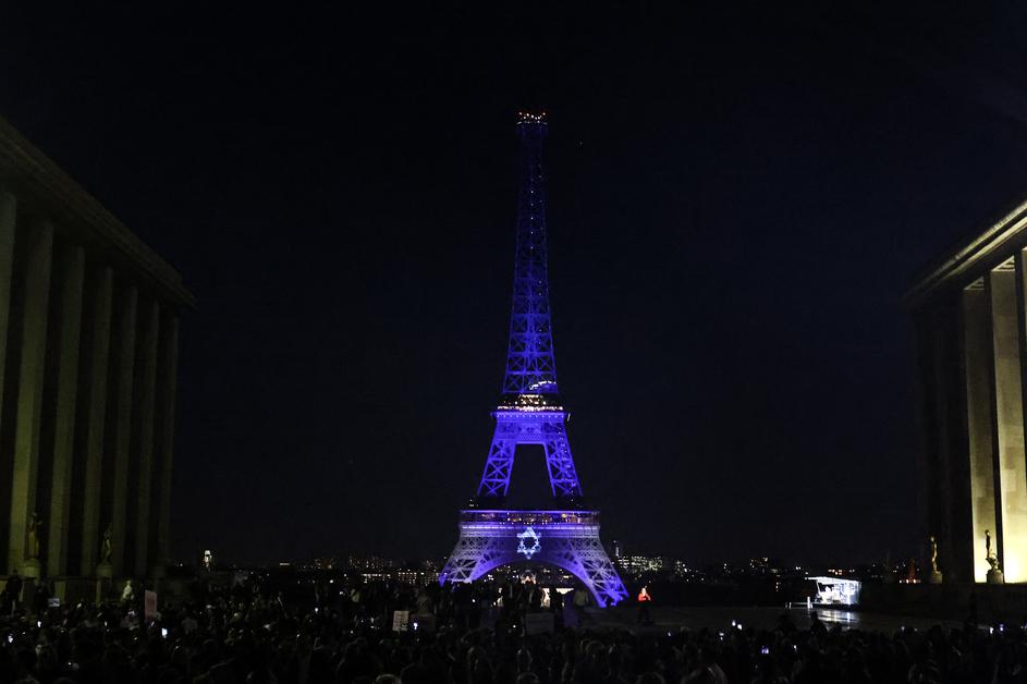 Eifflov stolp izraelska zastava